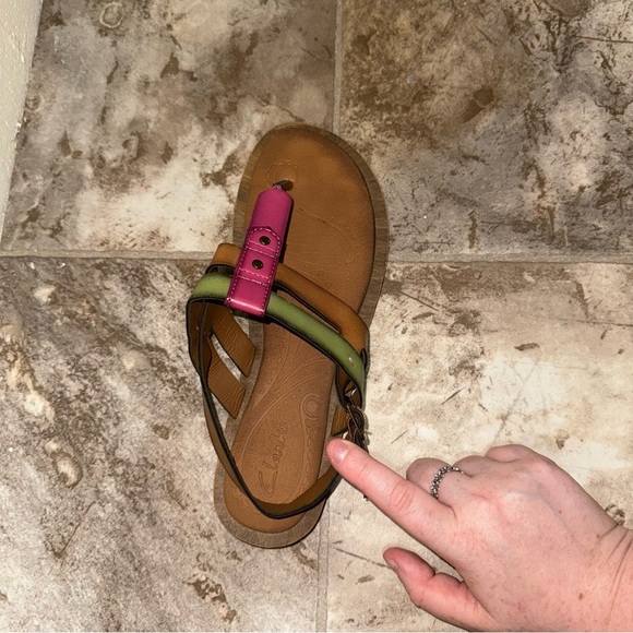 Women’s Clarks Multi Color Thong Style Slingback Sandals Shoes Size8 Style 64428 - Picture 6 of 13